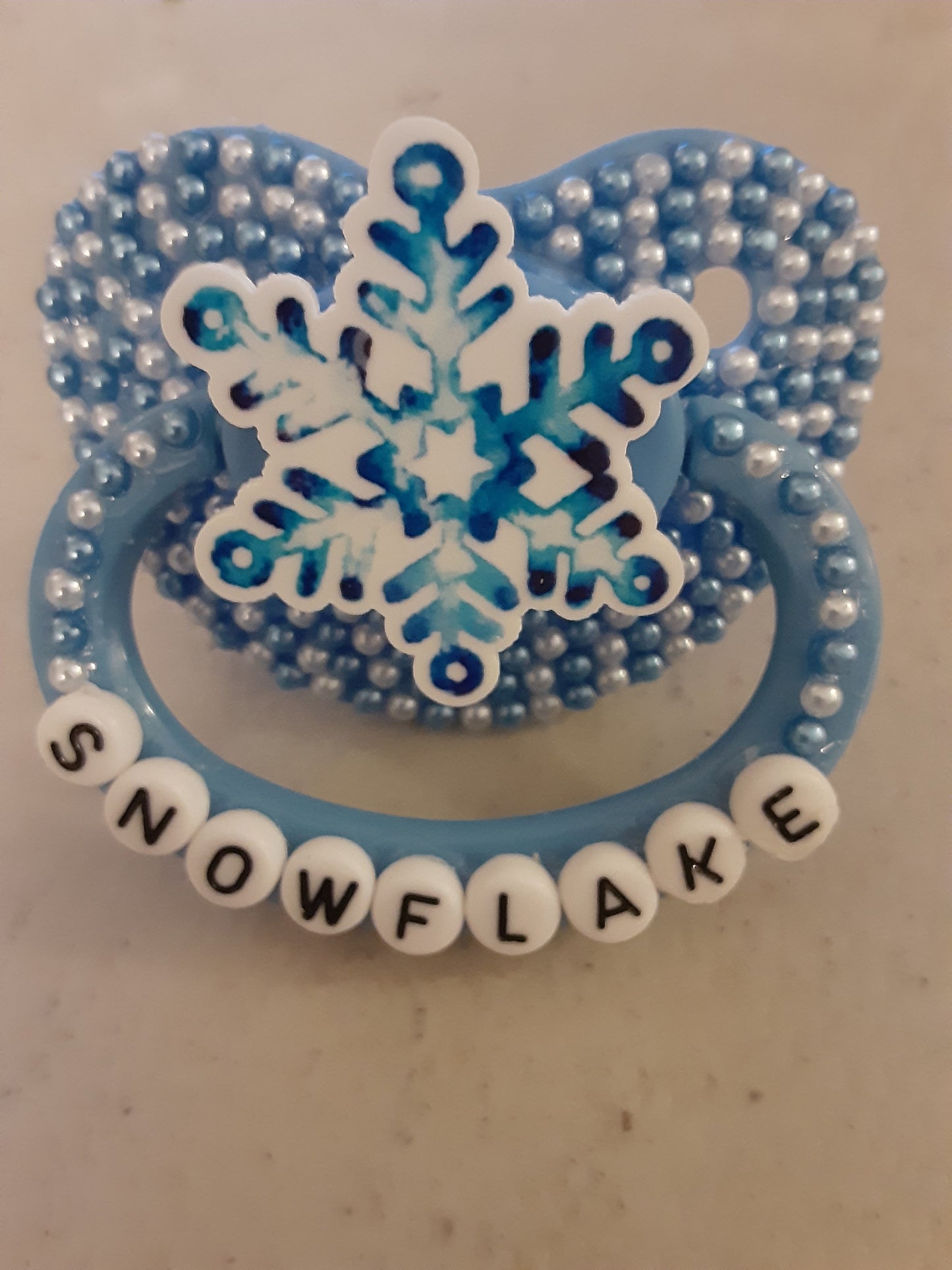 Blue Snowflake Adult Pacifier