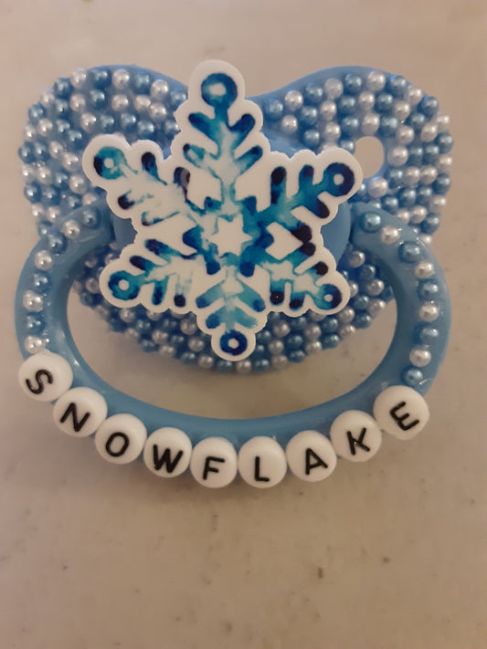 Blue Snowflake Adult Pacifier