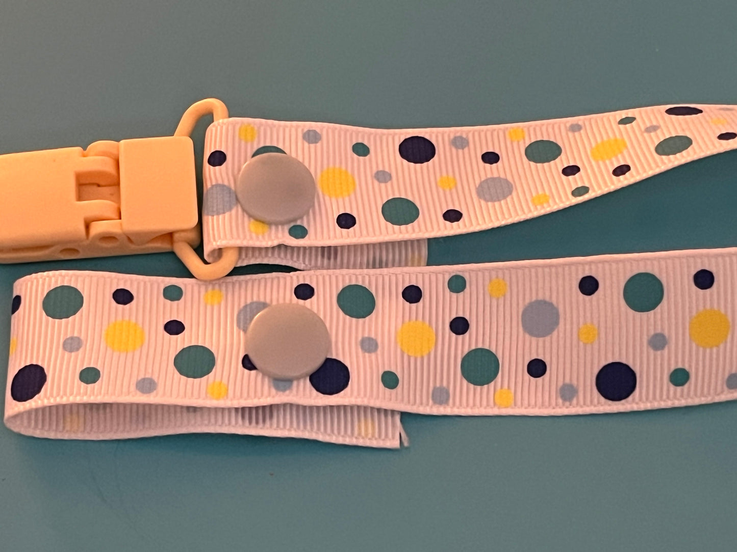 Blue Polka Dot Paci Clip