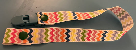 Colorful Chevron Paci Clip