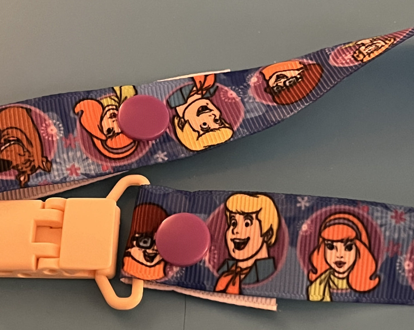 Purple & Blue Scooby Doo Paci Clip