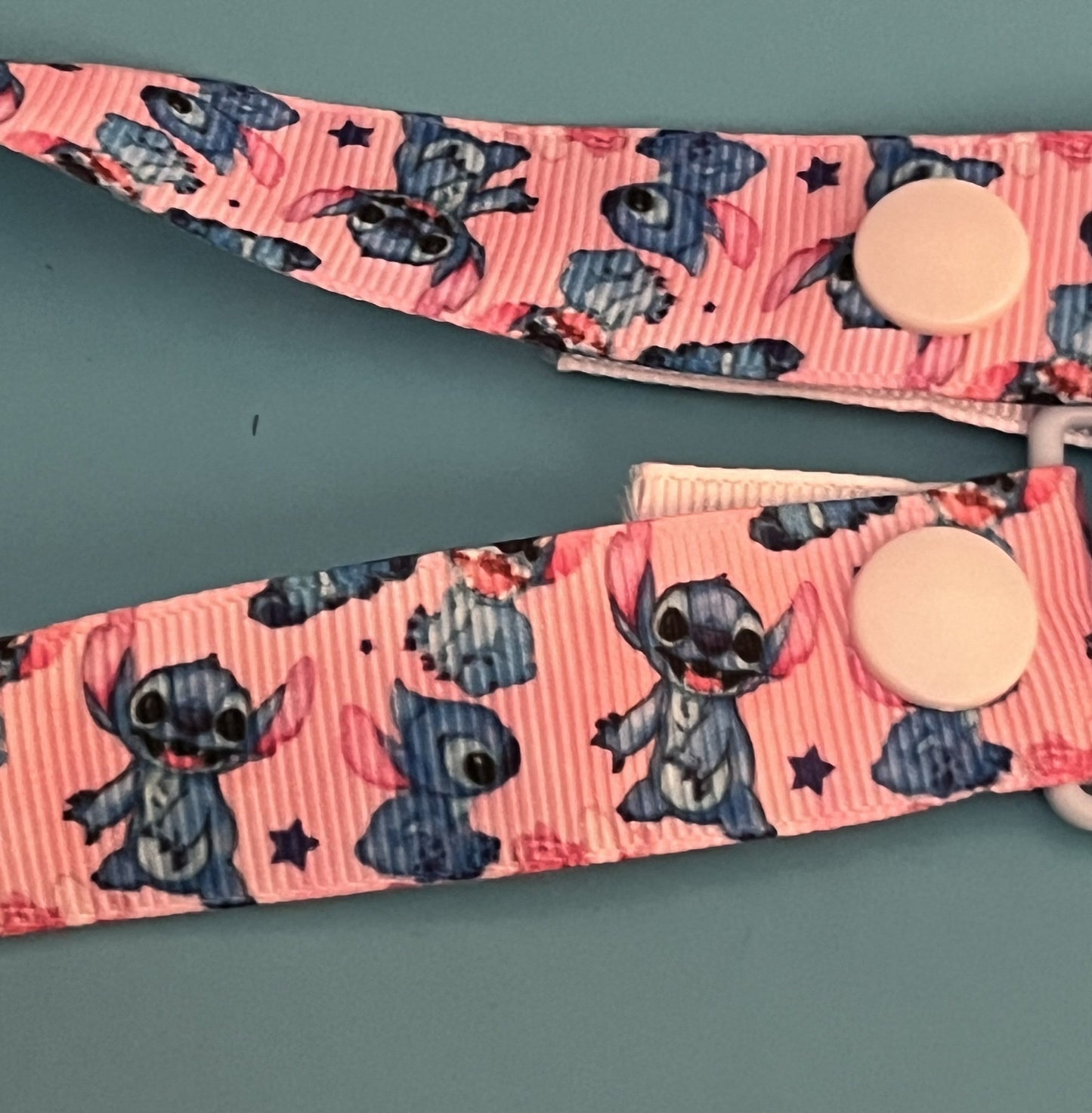 Pink Stitch Paci Clip