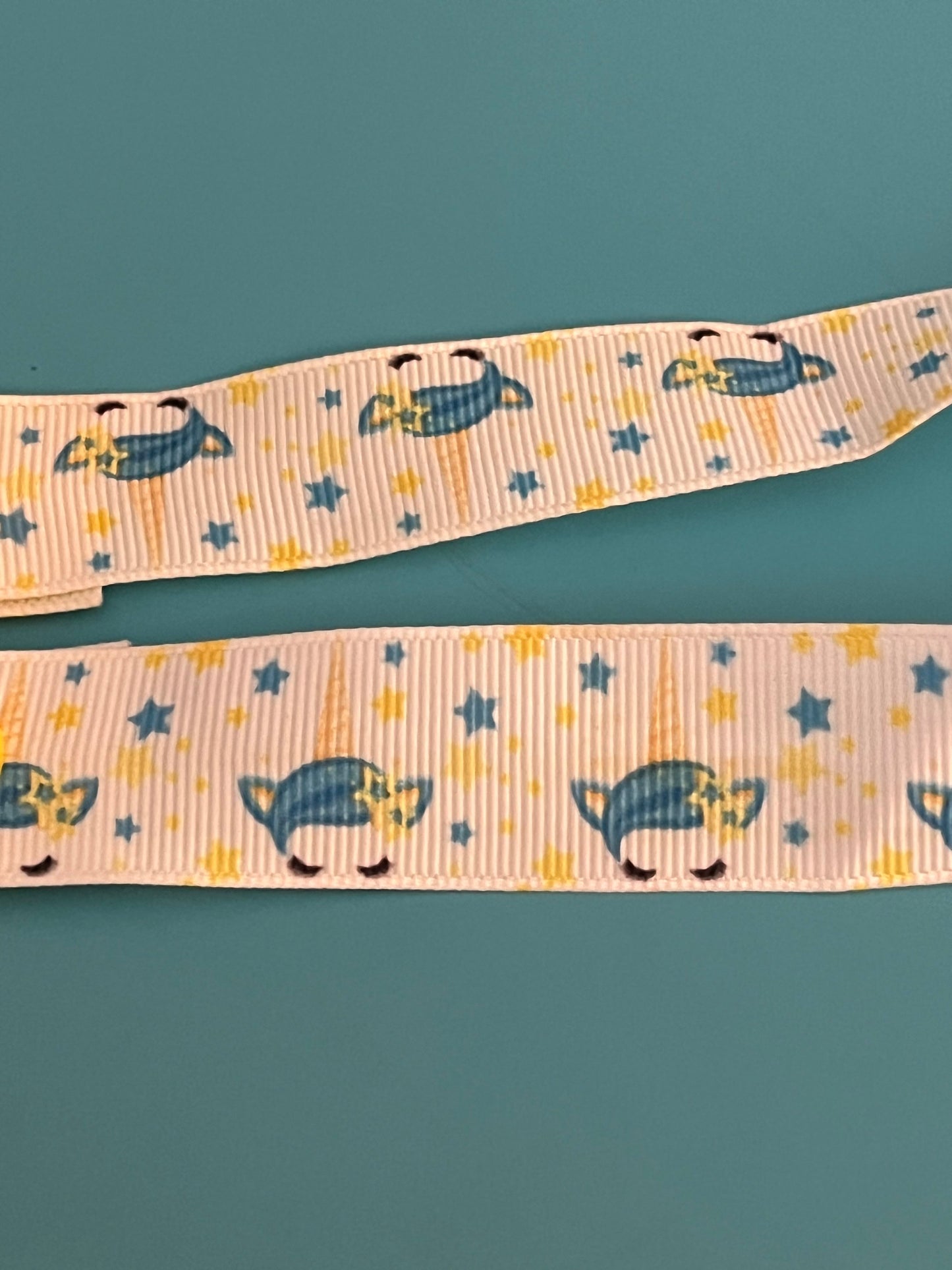 Blue & Yellow Unicorn Paci Clip