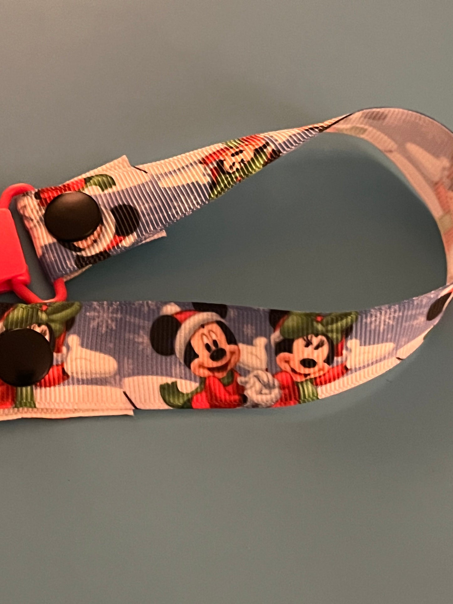Wintery Mickey & Minnie Mouse Paci Clip
