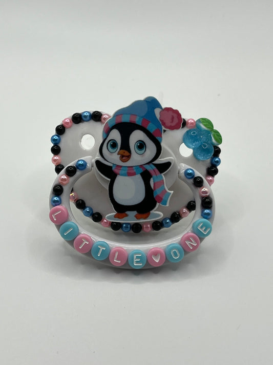 White Little Penguin Adult Pacifier