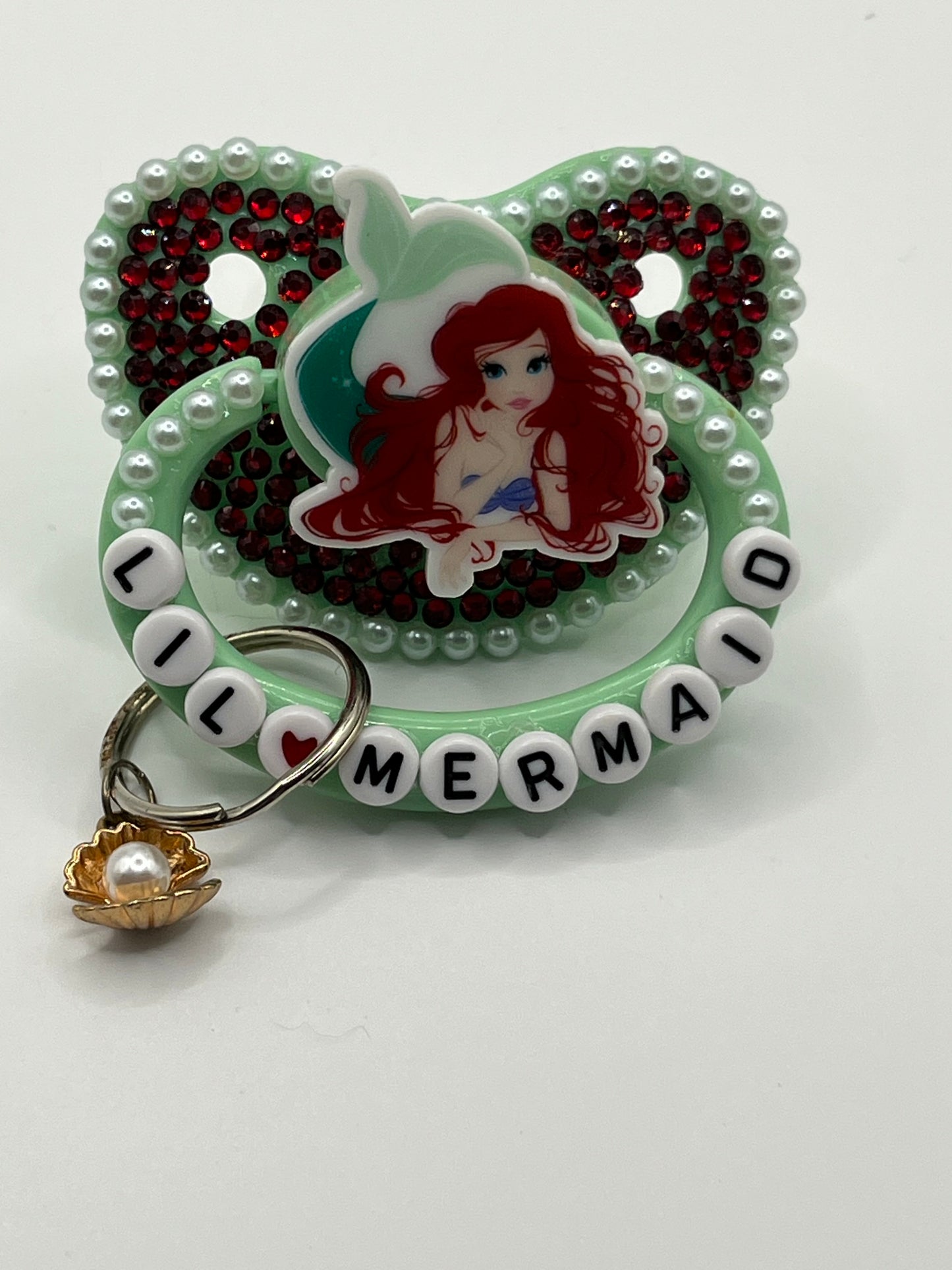 Little Mermaid Adult Pacifier with Charm