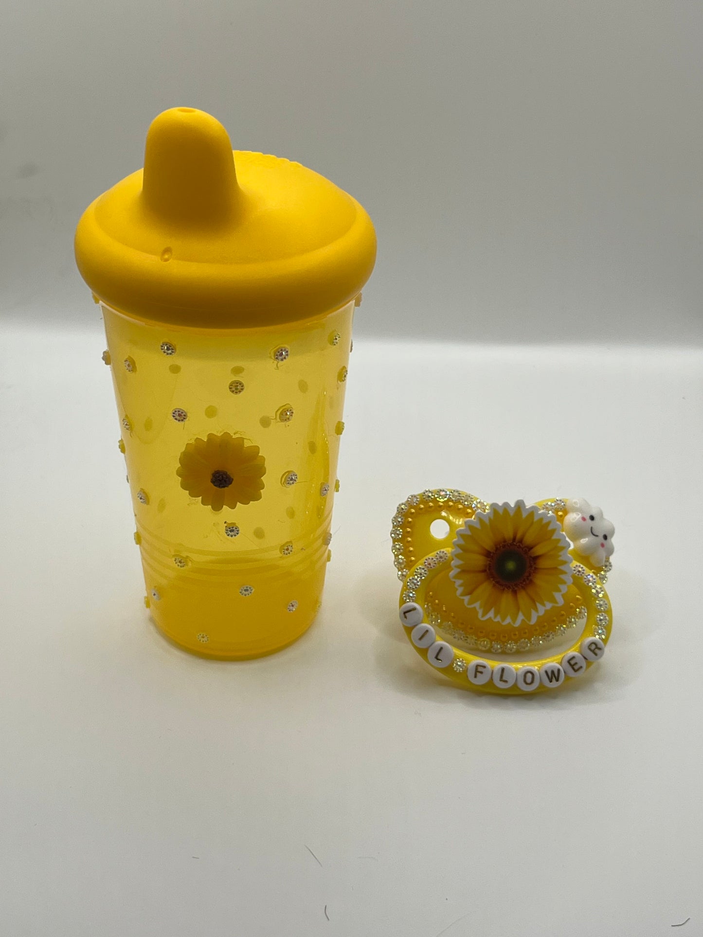 Lil Flower Adult Pacifier and Sippy Cup Set