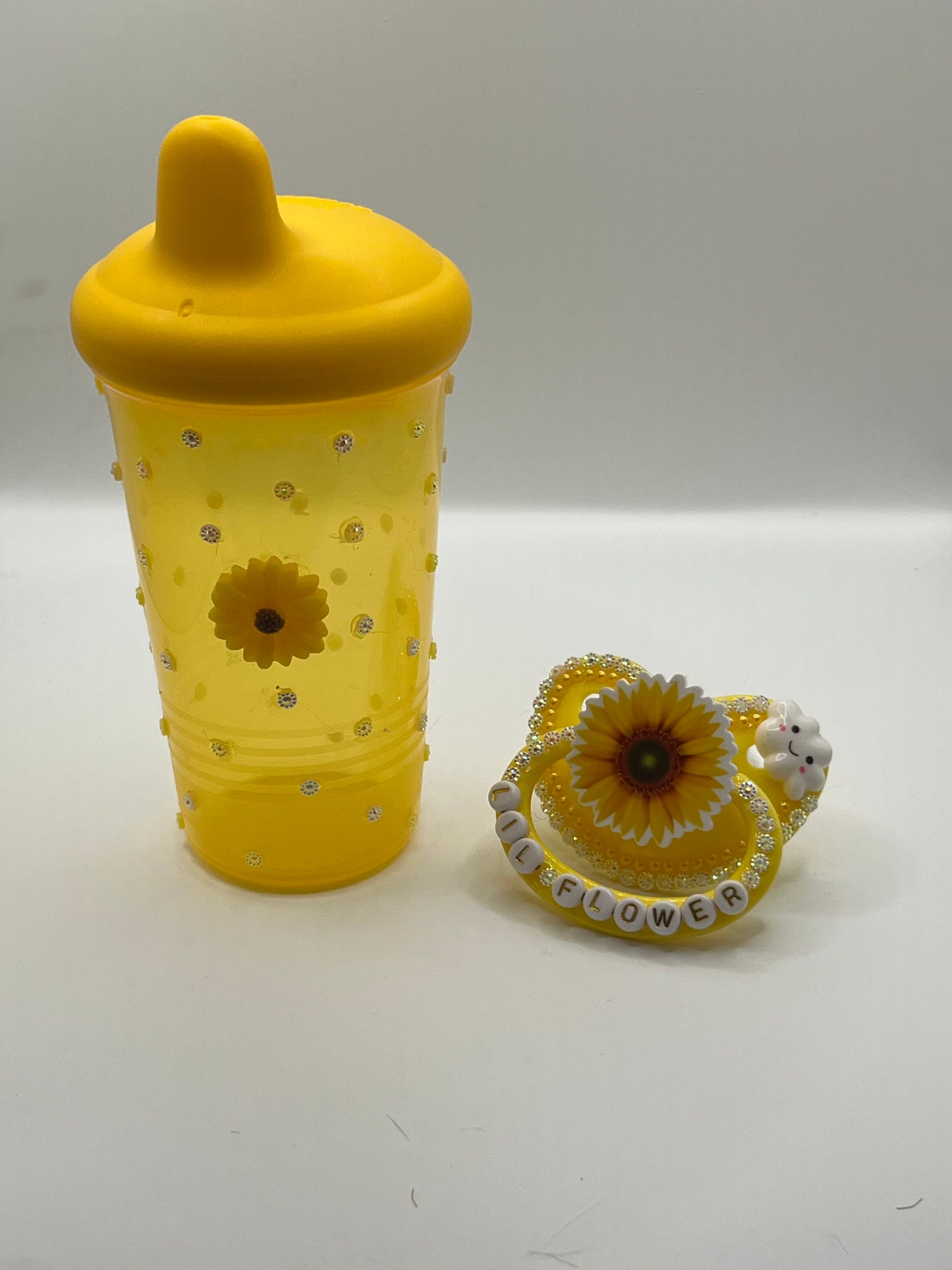 Lil Flower Adult Pacifier and Sippy Cup Set