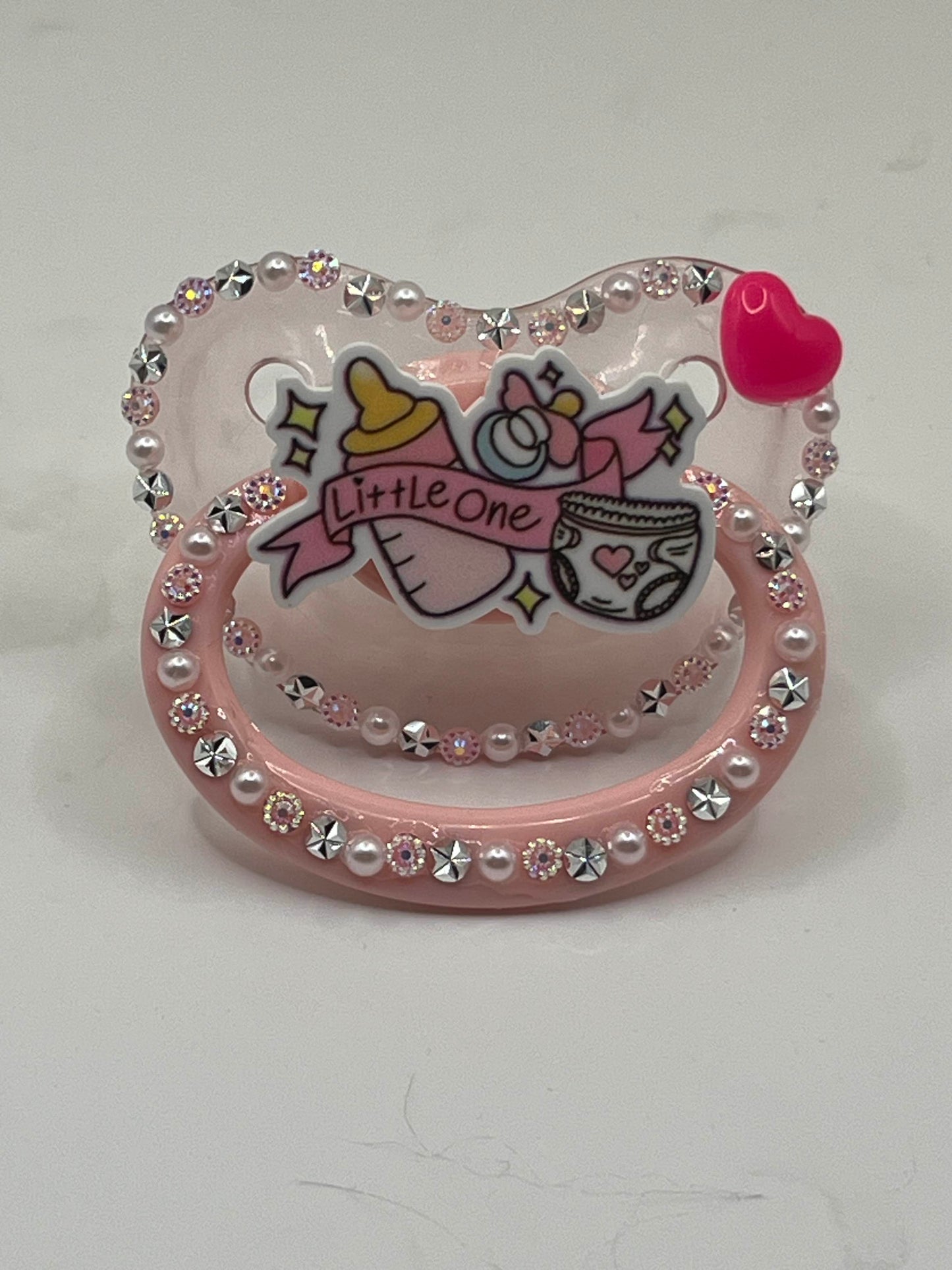 Pink Transparent Little One Adult Pacifier