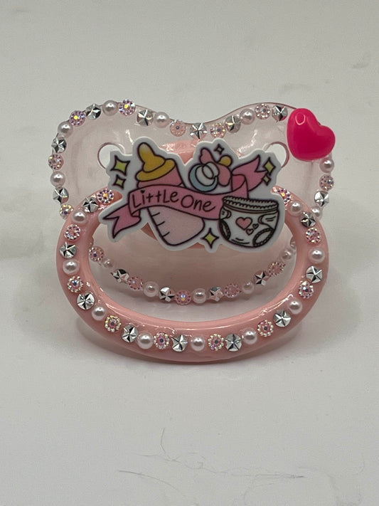 Pink Transparent Little One Adult Pacifier