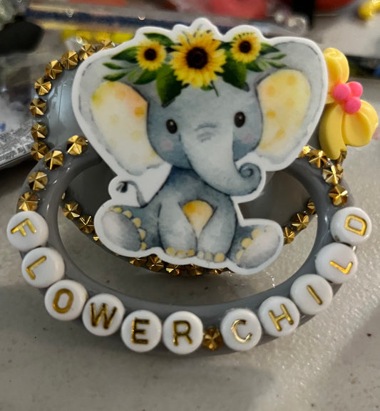 Flower Child Elephant Adult Pacifier