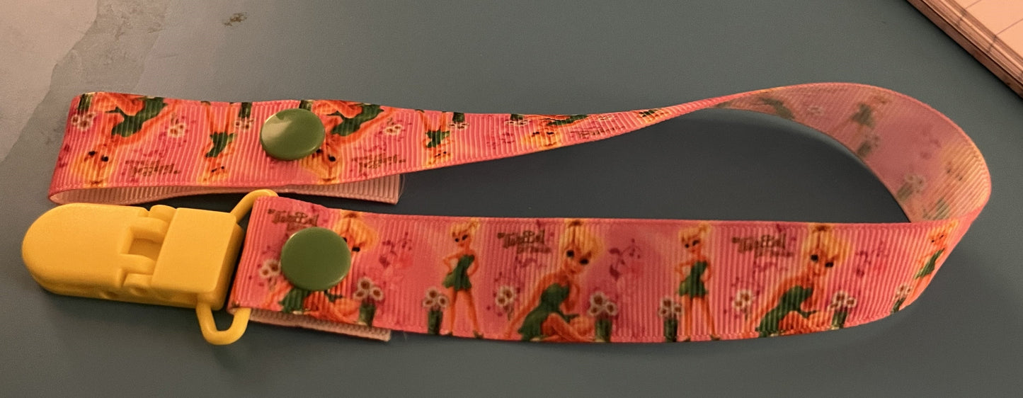 Pink Tinkerbell Paci Clip