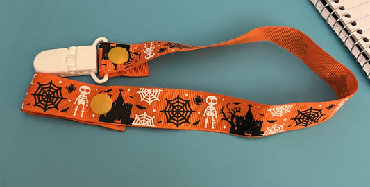 Orange Haunted House Paci Clip