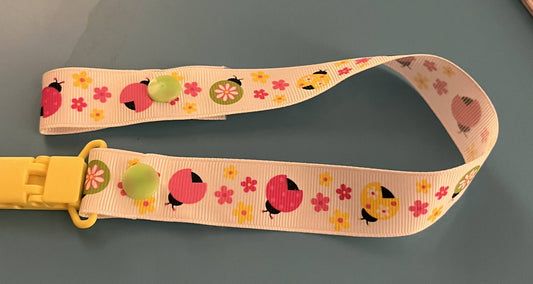 Ladybug & Flowers Paci Clip